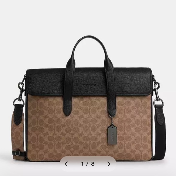 COACH Sullivan Portfolio Brief In Signature Canvas - Picture 2 of 15